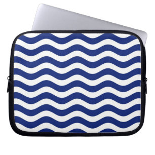 Housse Pour Ordinateur Portable Décor à rayures bleu marine moderne