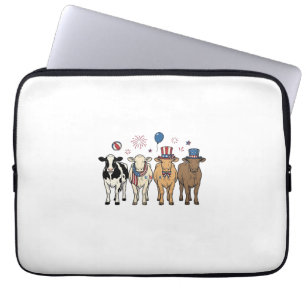 Housse Pour Ordinateur Portable Défilé de vaches patriotiques dessin de t-shirt vi