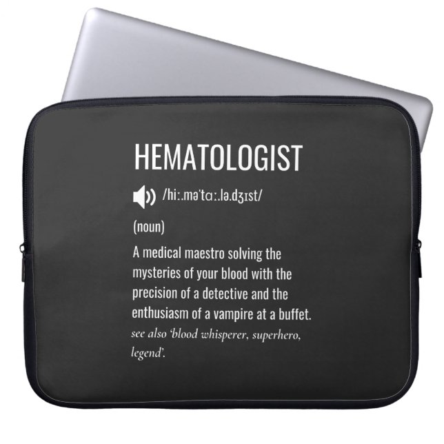 Housse Pour Ordinateur Portable Définition Hématologue (Devant)