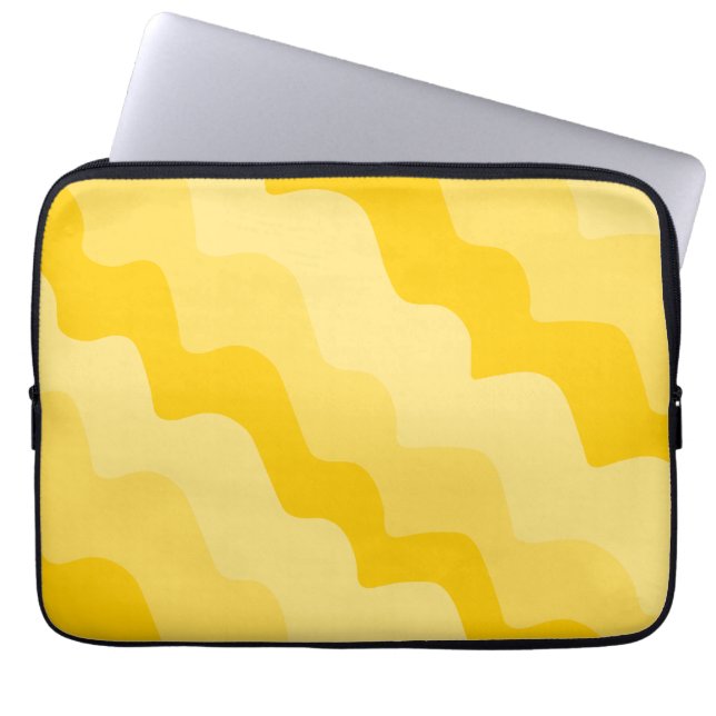 Housse Pour Ordinateur Portable Dégradé des vagues ondulées jaunes (Devant)