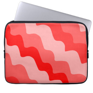 Housse Pour Ordinateur Portable Dégradé des vagues ondulées rouges