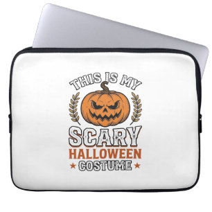 Housse Pour Ordinateur Portable Déguisement Halloween Citrouille Effrayant Vecteur