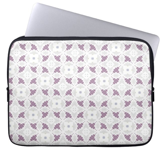 Housse Pour Ordinateur Portable Delicate Lavender Floral Diamond Lattice (Devant)