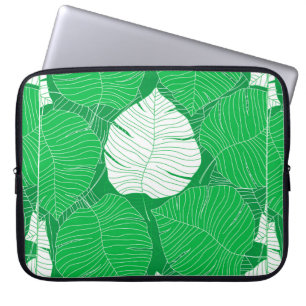 Housse Pour Ordinateur Portable Design Abstrait de peinture à la feuille tropicale