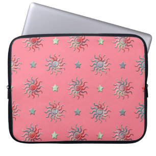 Housse Pour Ordinateur Portable Design coloré soleil et étoiles
