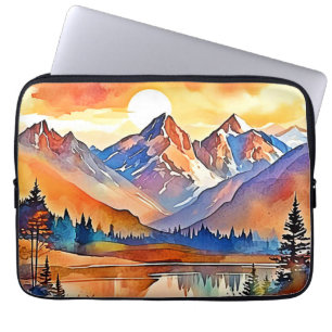 Housse Pour Ordinateur Portable Design d'art de Sunset Mountain
