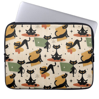 Housse Pour Ordinateur Portable Design de chat atomique du milieu du siècle | Chat