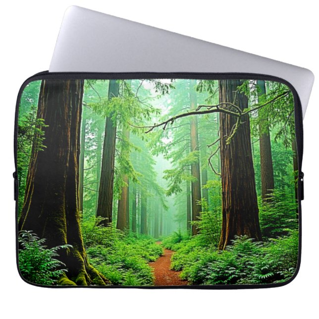 Housse Pour Ordinateur Portable Design de tranquillité de la forêt de Redwood (Devant)