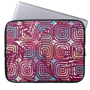 Housse Pour Ordinateur Portable Design d'illustration vintage coloré feuille Abstr