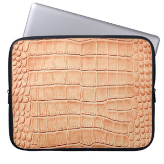 Housse Pour Ordinateur Portable Design en cuir de reptile orange