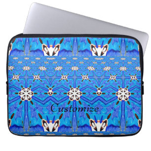 Housse Pour Ordinateur Portable Design géométrique bleu Thunder_Cove