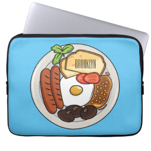 Housse Pour Ordinateur Portable dessin animé du petit-déjeuner anglais