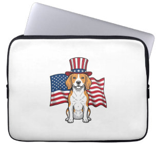 Housse Pour Ordinateur Portable Dessin de gravure vintage de drapeau de chien Beag