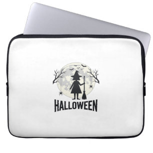 Housse Pour Ordinateur Portable Dessin de gravure vintage de sorcière de Halloween