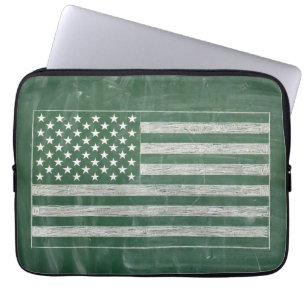 Housse Pour Ordinateur Portable Dessin de tableau noir du drapeau américain (dessi