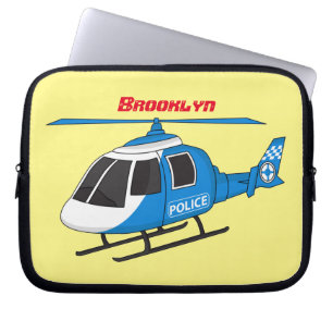 Housse Pour Ordinateur Portable Dessin d'hélicoptère du service de police mignon