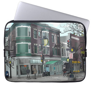 Housse Pour Ordinateur Portable Dessin du centre de Madison, Wisconsin