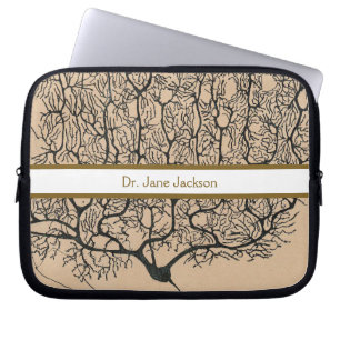 Housse Pour Ordinateur Portable Dessin du neurone Purkinje - Nom du médecin de la