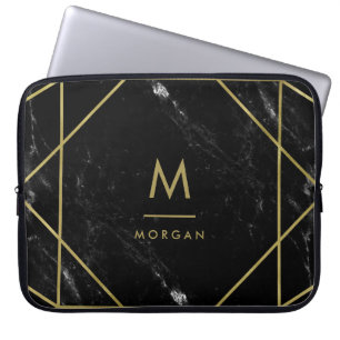 Housse Pour Ordinateur Portable Dessin géométrique d'or de Faux sur le regard de