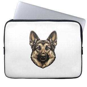 Housse Pour Ordinateur Portable Dessin vectoriel de chien de berger à gravure vint