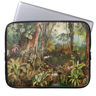 Housse Pour Ordinateur Portable Dessin vintage des plantes forestiers tropicaux