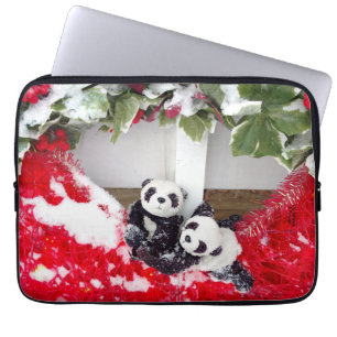 Housse Pour Ordinateur Portable Deux pandas chères à Noël