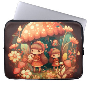Housse Pour Ordinateur Portable Deux petites filles adorables elfes