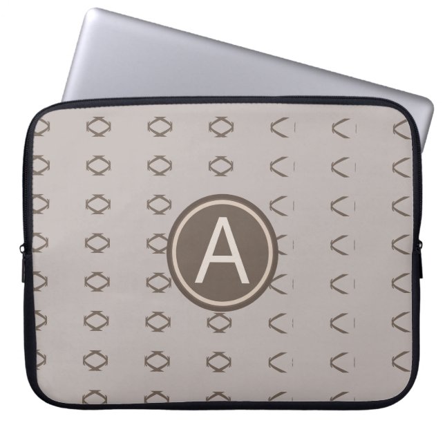 Housse Pour Ordinateur Portable diamant beige Brown motif & monogramme (Devant)