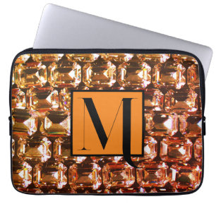 Housse Pour Ordinateur Portable Diamants jaunes, diamants oranges, pierres gemmes