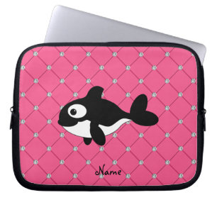 Housse Pour Ordinateur Portable Diamants nommés personnalisés de rose d'épaular