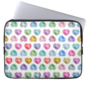 Housse Pour Ordinateur Portable Diamond Heart Aquarelle Motif mignon Pastel Girly