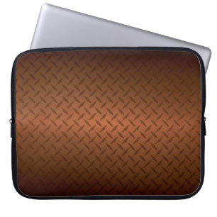 Housse Pour Ordinateur Portable Diamondplate Look Motif noir à fond de cuivre