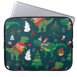 Housse Pour Ordinateur Portable Dinosaur T-Rex : Nouvel An de Noël.