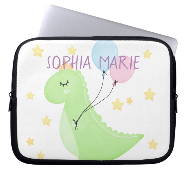Housse Pour Ordinateur Portable Dinosaure à ballons (Devant)