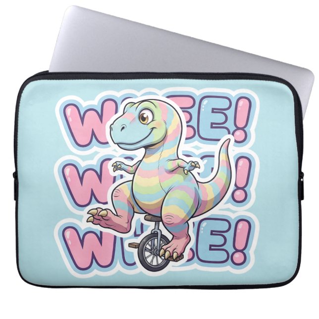 Housse Pour Ordinateur Portable Dinosaure, roue!!! (Devant)
