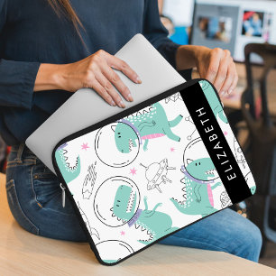 Housse Pour Ordinateur Portable Dinosaures Spatiaux, Dinosaures Mignons, Étoiles, 