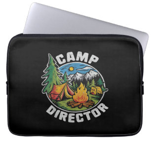 Housse Pour Ordinateur Portable Directeur de camp rétro Camping Camp d'été Drôle d