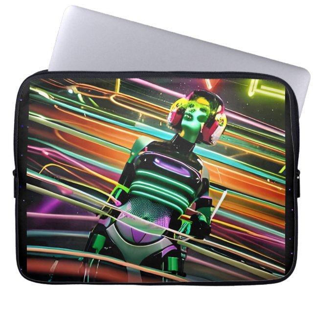 Housse Pour Ordinateur Portable Disco spatial zombie (Devant)