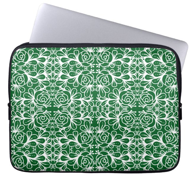 Housse Pour Ordinateur Portable Doodleroses vert (Devant)
