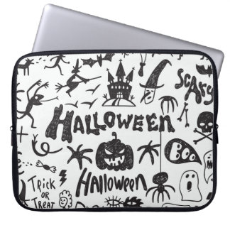 Housse Pour Ordinateur Portable Doodles de monstre d'Halloween amusant
