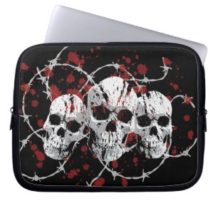 Housse Pour Ordinateur Portable Douille barbelée d'ordinateur portable de crâne