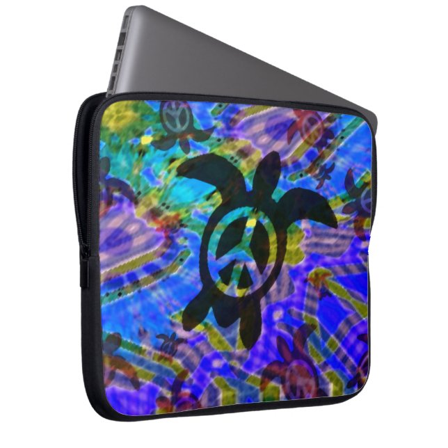 Housse Pour Ordinateur Portable Douille d'ordinateur portable de tortue de paix (Devant droit)