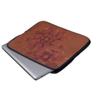 Housse Pour Ordinateur Portable douille d'ordinateur portable--Fleurs en bronze