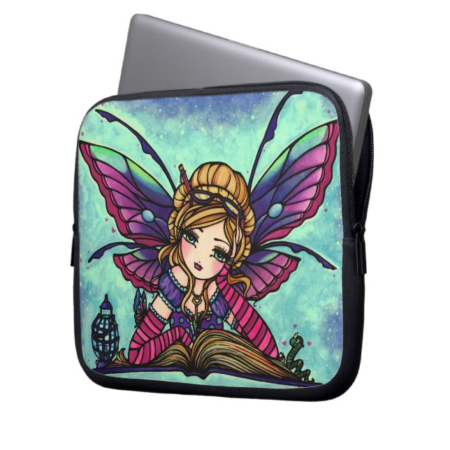 Housse Pour Ordinateur Portable Douille féerique Hannah Lynn d'art d'imaginaire de (devant gauche)