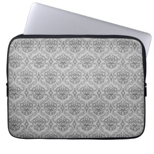 Housse Pour Ordinateur Portable Douille grise noire à la mode et de mod de damass