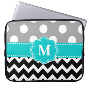 Housse Pour Ordinateur Portable Douille noire turquoise grise d'ordinateur