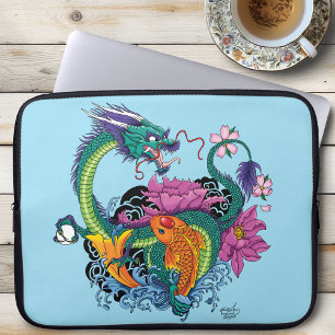 Housse Pour Ordinateur Portable Dragon d'eau & Koi
