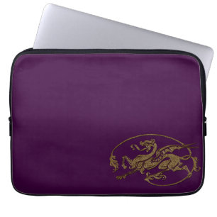 Housse Pour Ordinateur Portable Dragon vintage du Vieux Monde sur violet