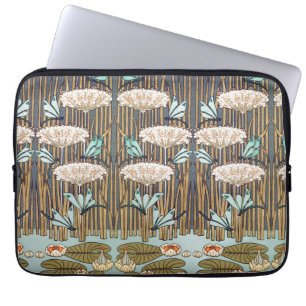 Housse Pour Ordinateur Portable Dragonflies Water Lilies Marais Art Nouveau