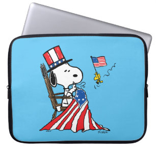 Housse Pour Ordinateur Portable Drapeau 4 juillet à coudre Snoopy